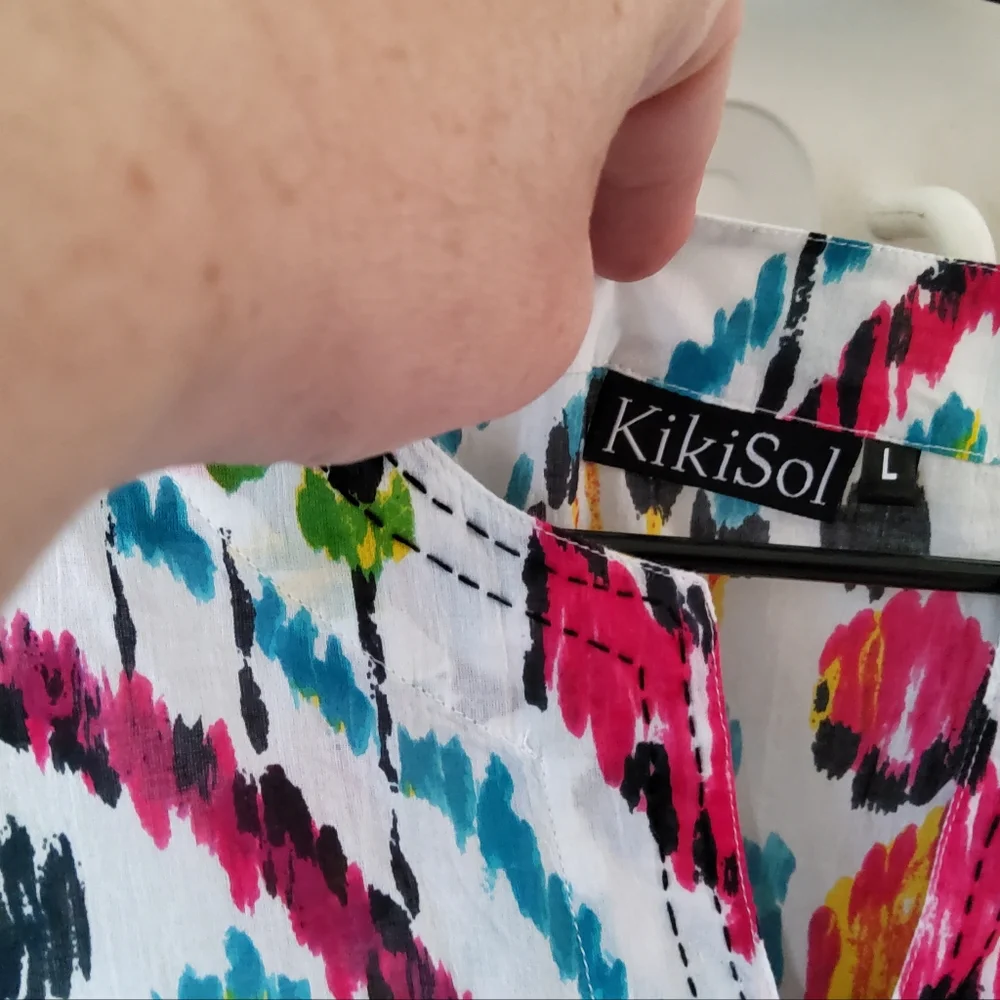 Colorful Kiki Sol  Ikat Print Women's Tunic - Picture 5 of 6